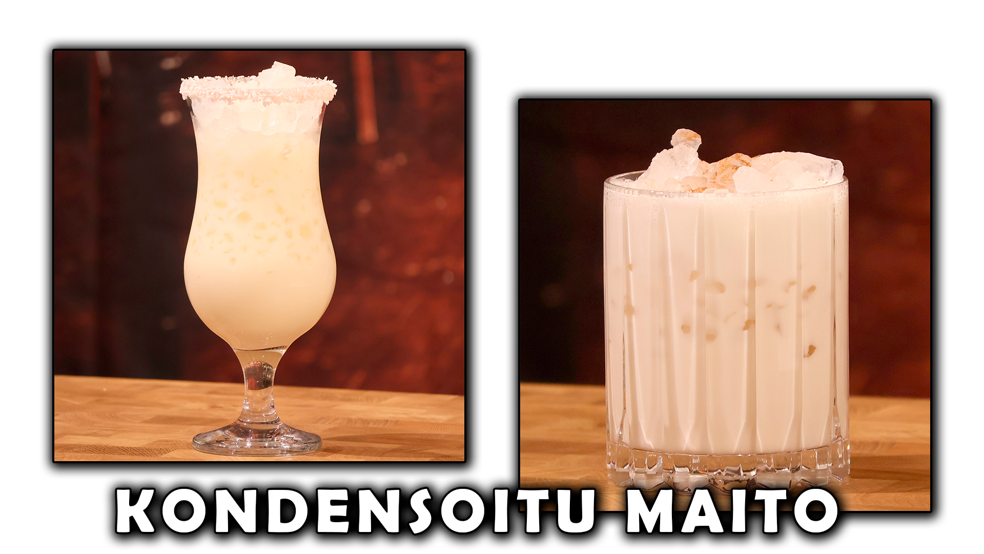 Kolme drinkkiä kondensoidusta maidosta