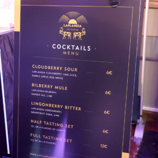 Laplandian drinkkimenulla oli myös 4/8 alkoholin maistelumehdollisuus